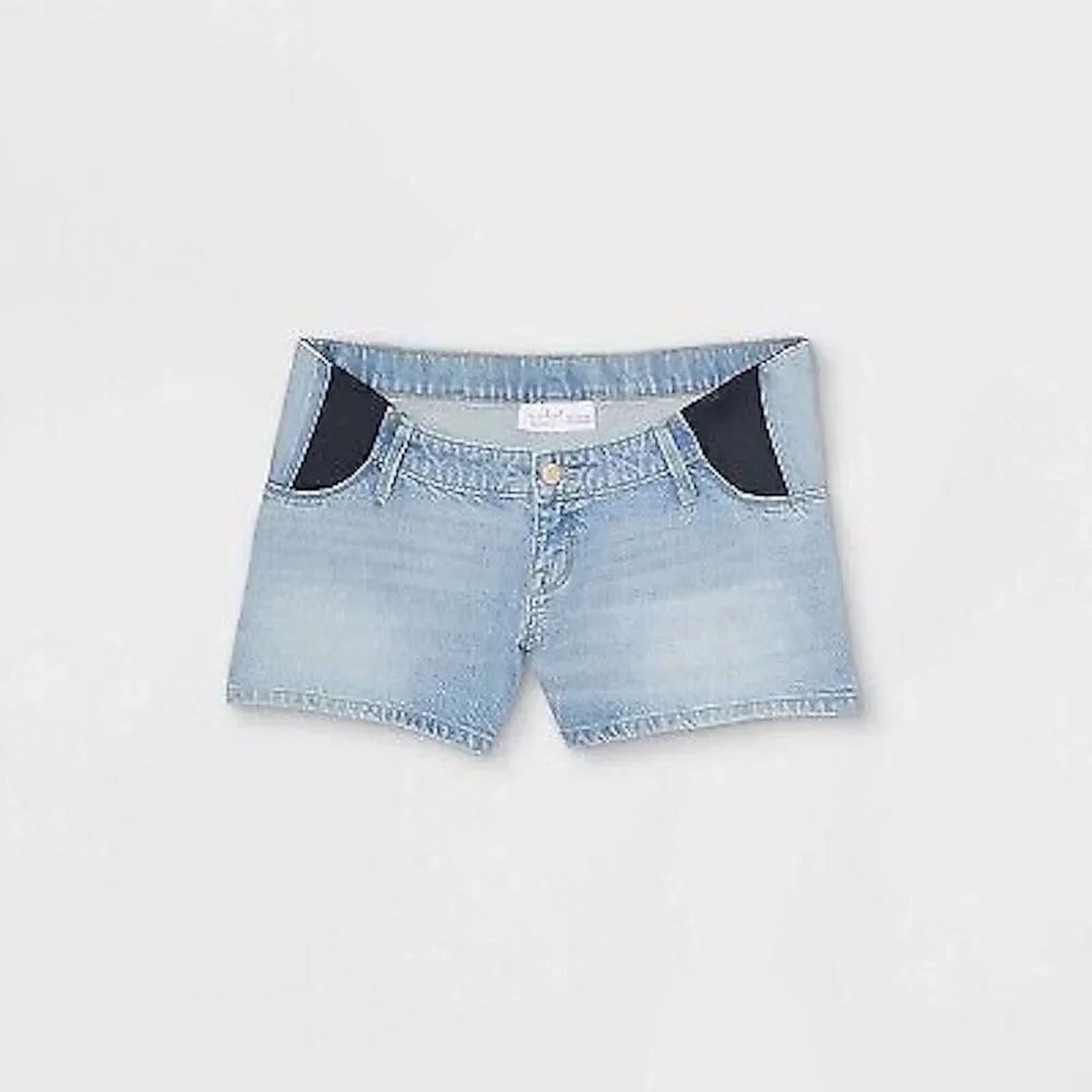 Isabel Maternity Under Belly Midi Maternity Jean Shorts Size 8